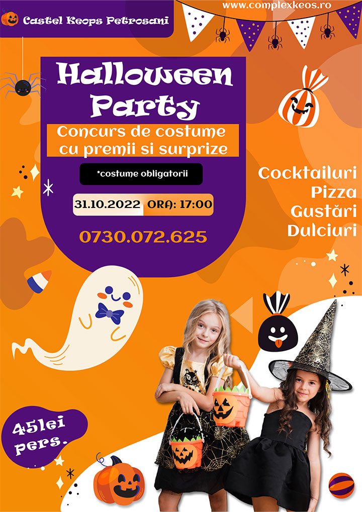 Halloween Party pentru copii in Castel Keops Petrosani.