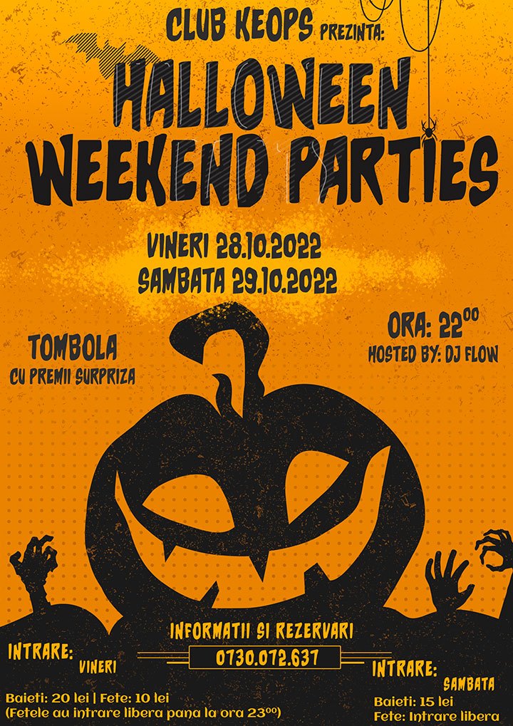 Club Keops din Petrosani va ofera: Halloween Weekend Parties