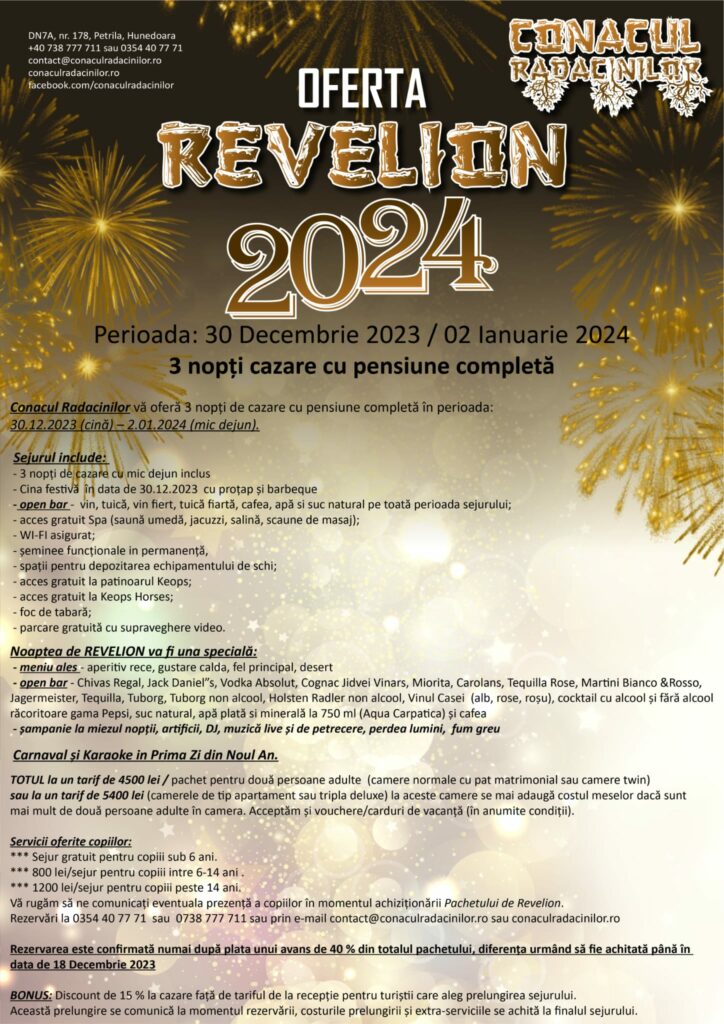 Oferta Revelion 2024 Conacul Radacinilor Complex Keops