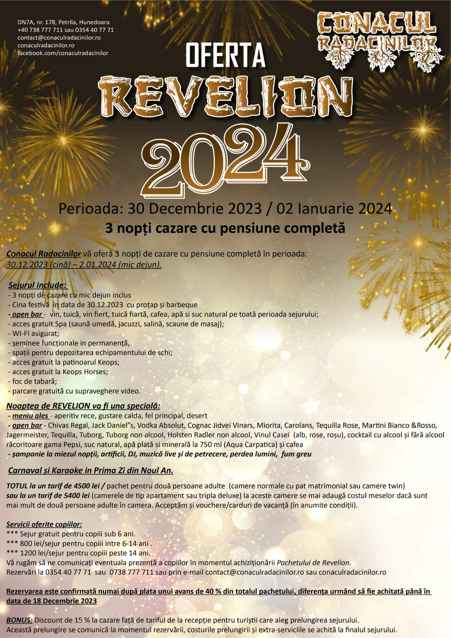 Oferta Revelion 2024 - Conacul Radacinilor