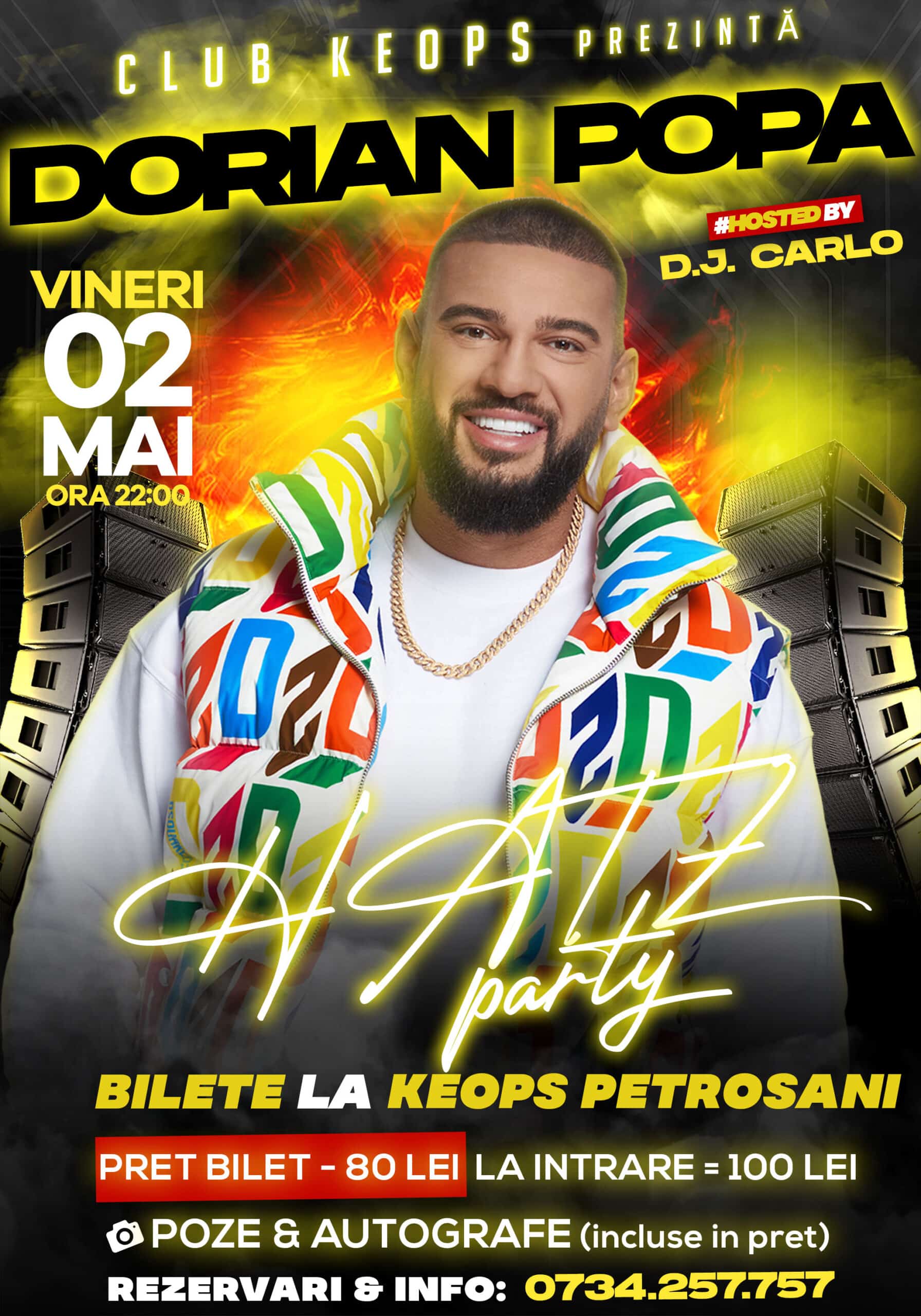 Dorian Popa in 2 Mai 2025 la Club Keops Petrosani